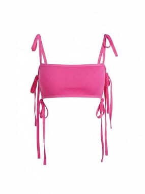 Club EXX Hot Pink Tie-Detail Crop Top